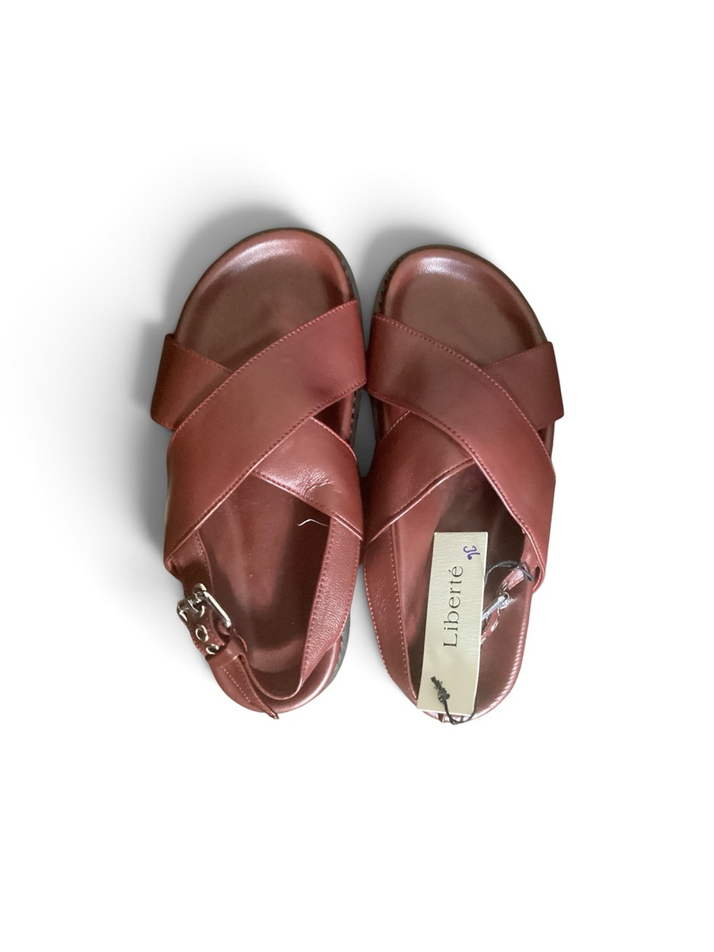Women’s Burgandy Cross-Strap Sandals